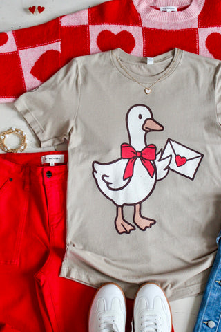 Special Delivery Silly Goose Graphic Tee • Mocha
