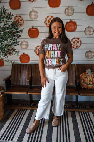 Pray Wait Trust Graphic Tee • Mocha