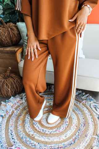 On The Right Track Pants • Caramel