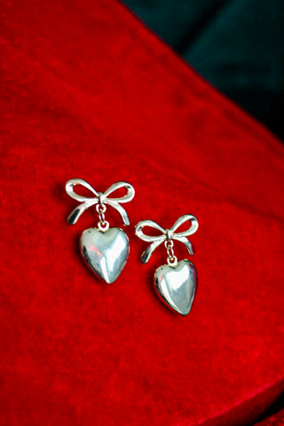 Heart Of Gold Bow Earrings • Gold