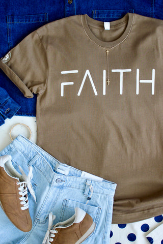 A Simple Faith Graphic Tee • Tan Brown