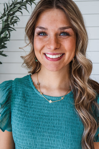 Hope & Happiness Cross Necklace • Gold