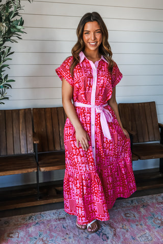 Garden Party Shirtdress • Red Floral - FINAL SALE