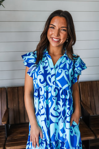 Striking Statement Midi • Blue Mix - FINAL SALE