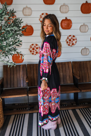Flower Patch Midi • Black