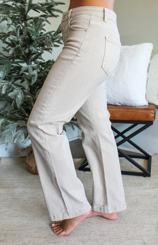 Andrea Relaxed Straight Leg | Tummy Control • Almond