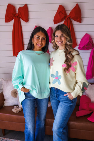 Best In Bloom Flower Sweater • Lemon