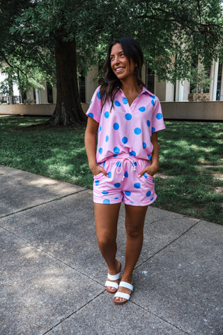 Playful Pop Short Set • Pink/Blue