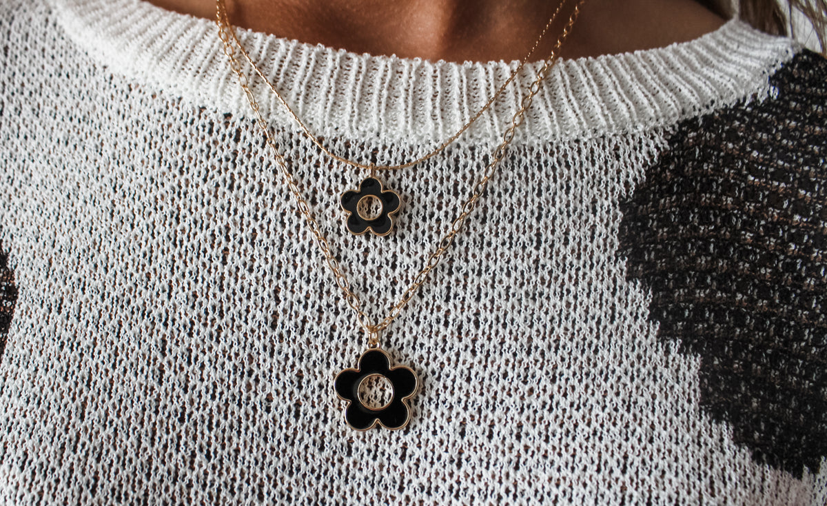 Flower Power Necklace Set • Black