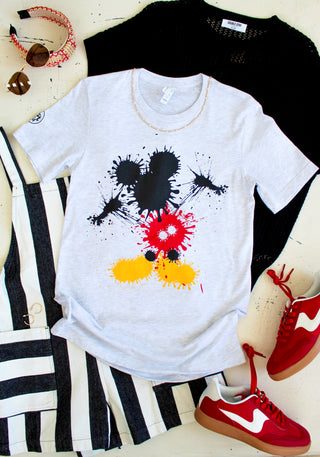 Believe In Magic Paint Splatter Graphic Tee • Red