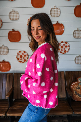 Playful Pop Cardigan • Pink