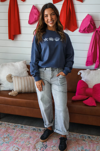 Coast Is Calling Pullover • Denim Blue