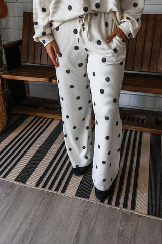 Fireside Fun Dotted Pant Set • Cream