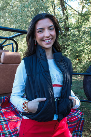 Bundled Up Puffer Vest • Black