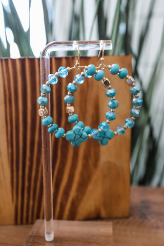 Dream Come True Hoop Earrings • Turquoise