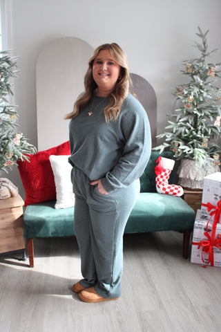 Home For The Holidays Pant Set • Ash Jade - PLUS