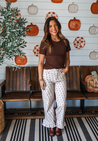 The Ruched Essential Tee • Cocoa