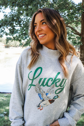 Lucky Duck Pullover • Heather Grey