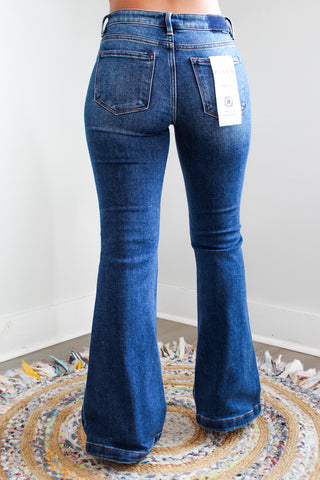 Gretchen Low Rise Flare • Dark Wash