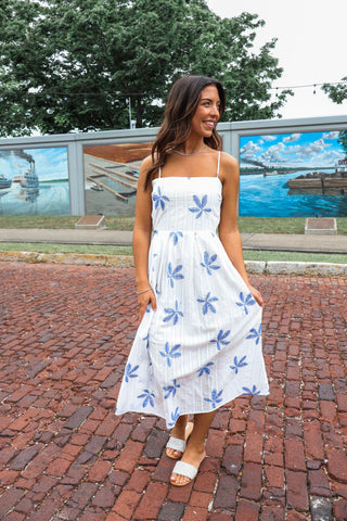 Faithful & Free Embroidered Midi • White