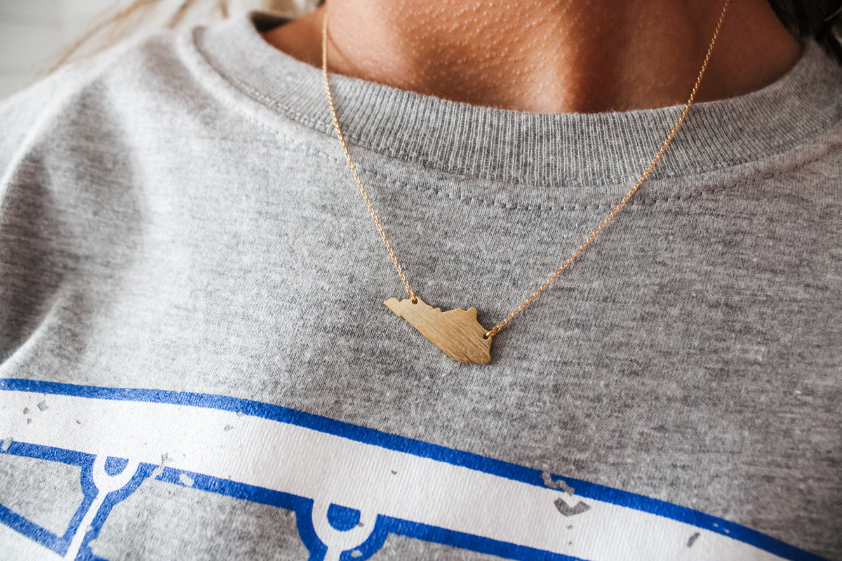 Home Sweet Home Kentucky Necklace • Gold