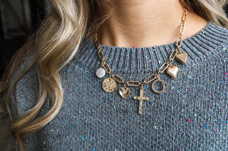 Peace On Earth Charm Necklace • Gold