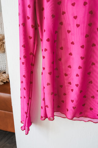 True Sweetheart Mesh Top • Pink