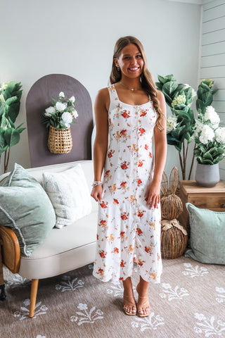 Beautiful Arrangement Button Dress • Ivory