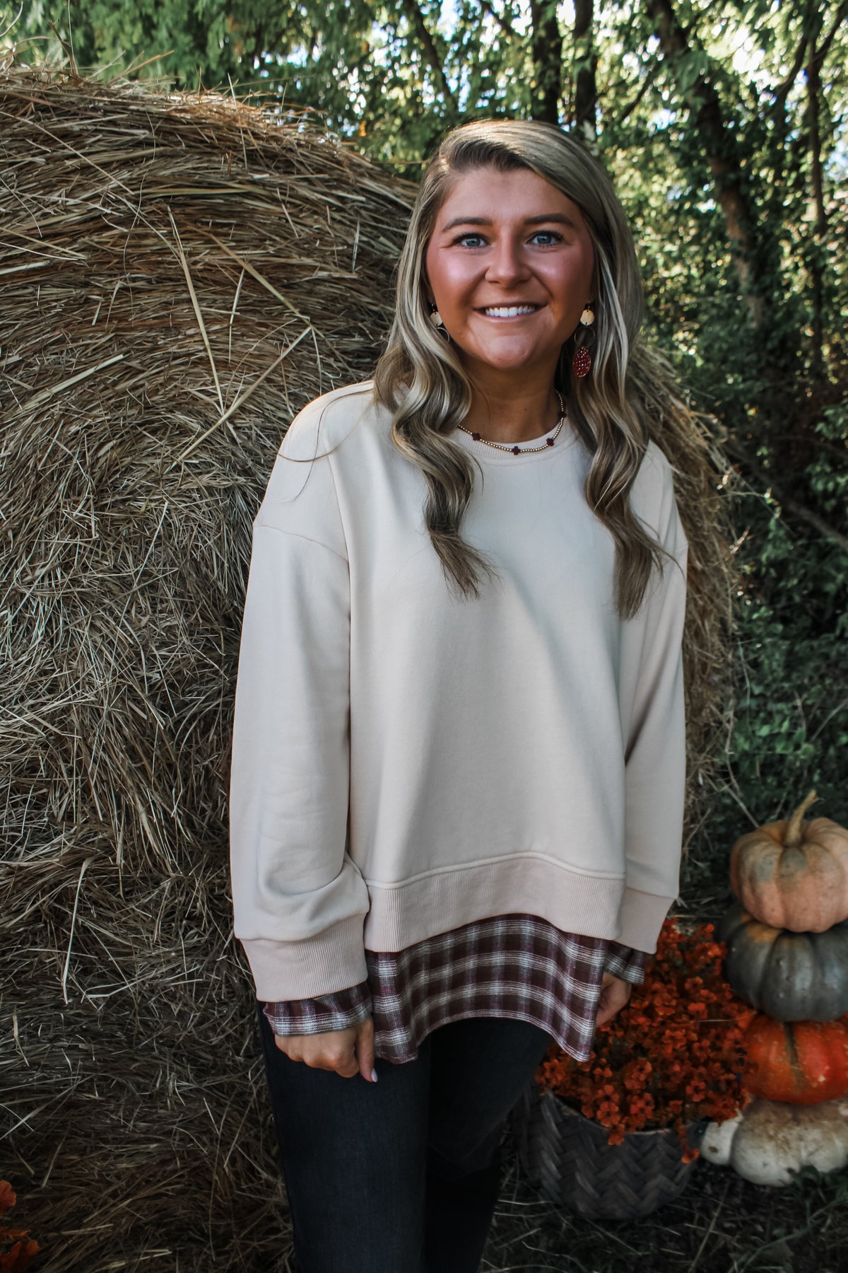 Cedar Grove Plaid Pullover • Latte Multi