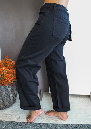 Walker Relaxed Barrel Jean | Tummy Control • Black