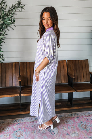 Good Graces Striped Midi • Lavender