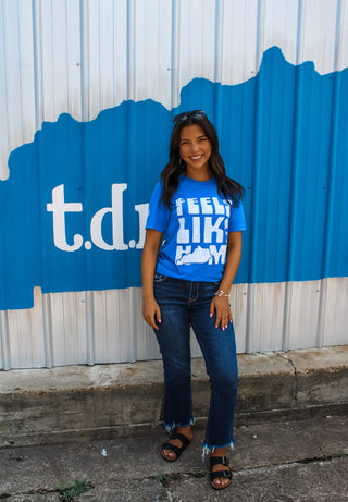 Feels Like Home Graphic Tee • Heather Blue - FINAL SALE