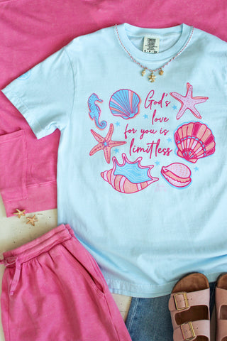 God’s Love For You Is Limitless Graphic Tee • Light Blue