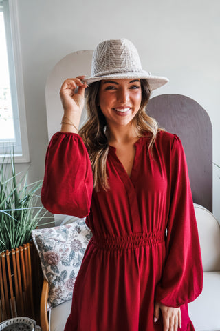 Fall Frenzy 16 • Wine Ruffle Hem Dress - FINAL SALE