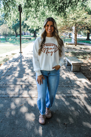 Gameday Ready Embroidered Pullover • White