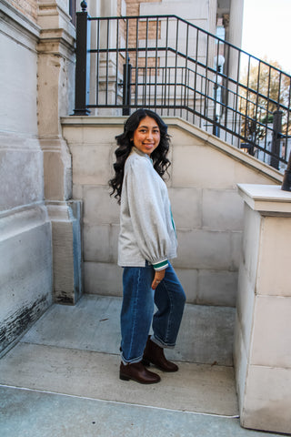 Festive Fits Zip Top • Green Stripe