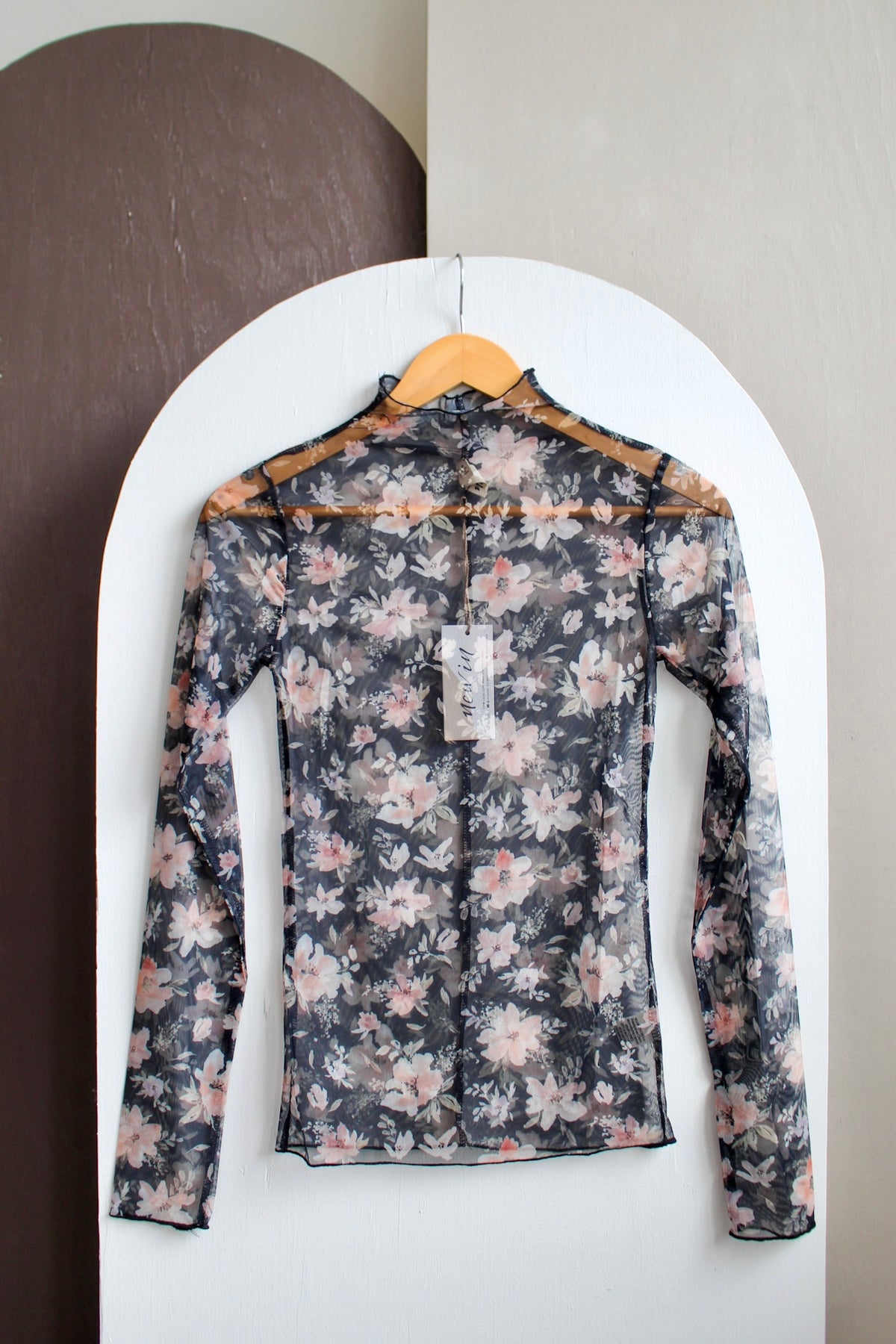 Sheer Beauty Floral Top • Black