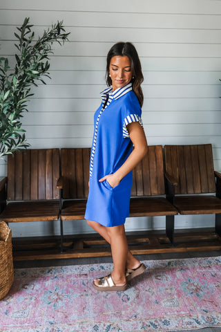 Show me the way • royal striped dress