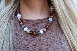 Toasty Tones Beaded Necklace • Multi