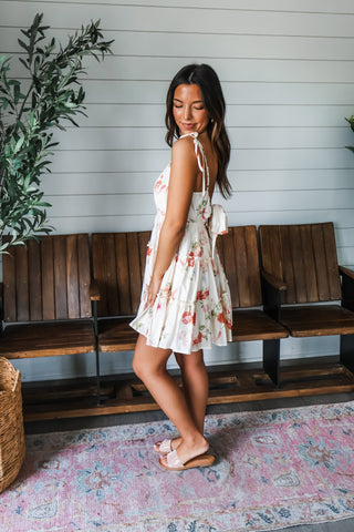 Sweet Summer Ruffle Dress • Cream Floral - FINAL SALE
