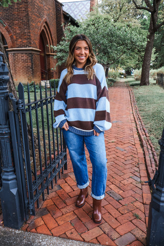 Favorite Season Striped Sweater • Blue/Brown