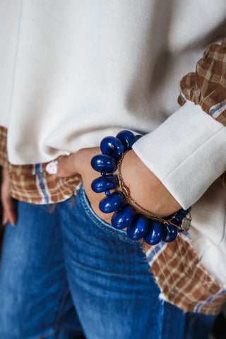 Beaded Bliss Statement Bracelet • Blue