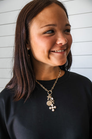 True Treasure Cross Charm Necklace • Gold