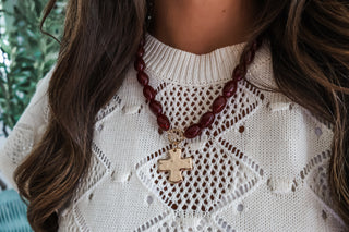Beyond Blessed Stone Necklace • Wine
