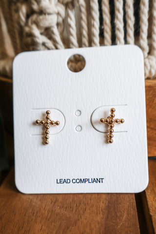 Truth Be Told Cross Earrings • Gold