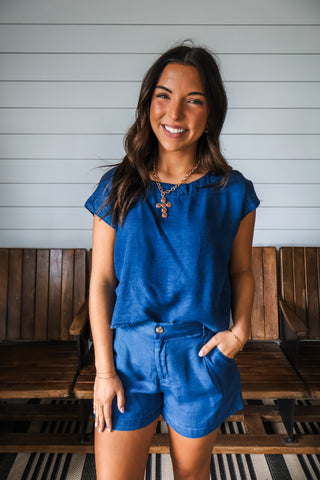 Paired Perfection Short Set • Indigo