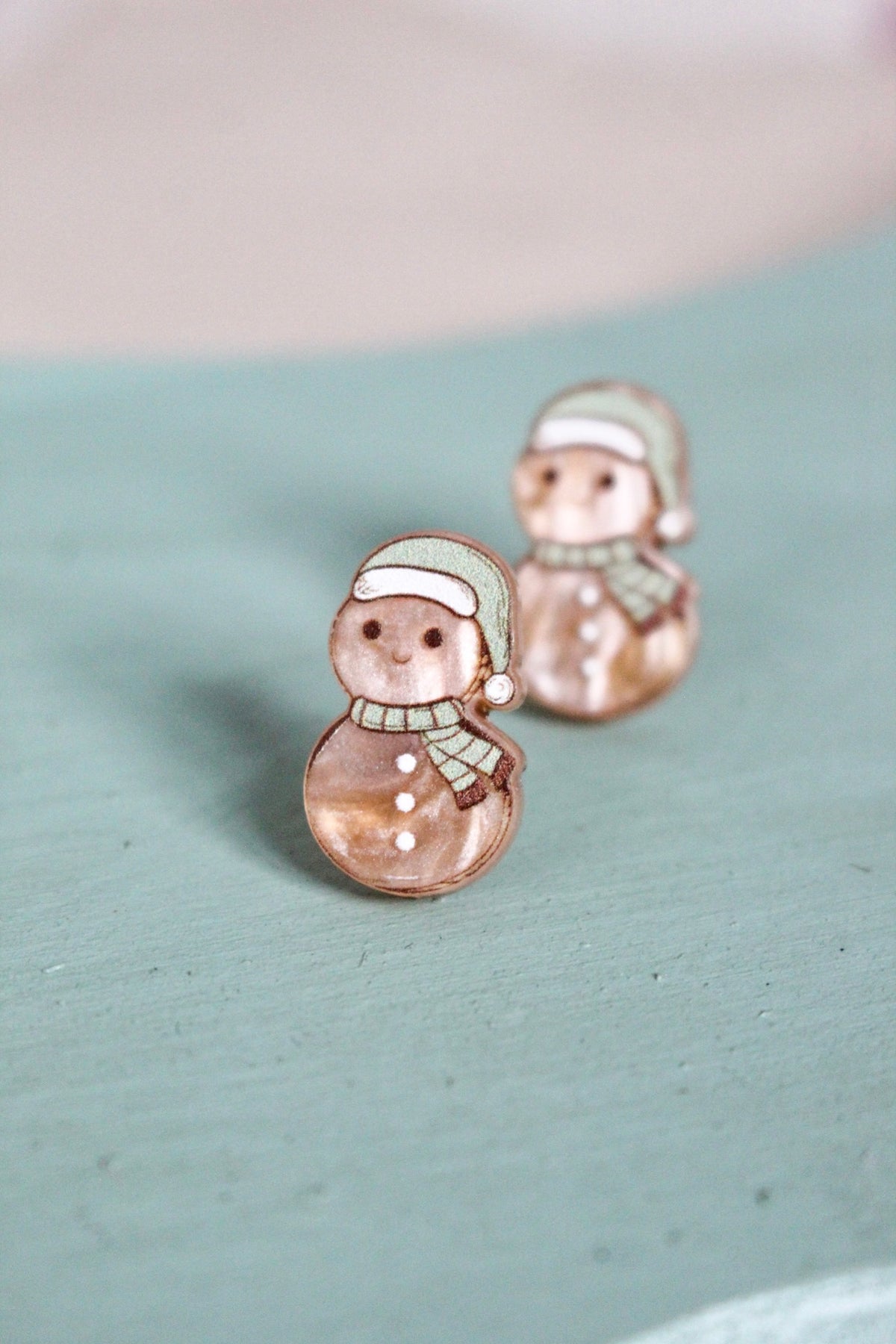 Snowman Wishes Acrylic Stud Earrings