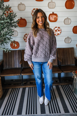 Brooklyn Quilted Pullover • Espresso