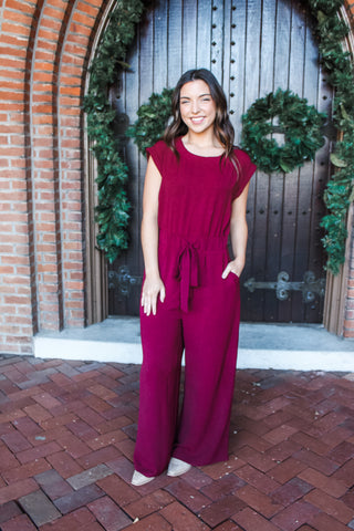 Modern Elegance Jumpsuit • Dark Wine