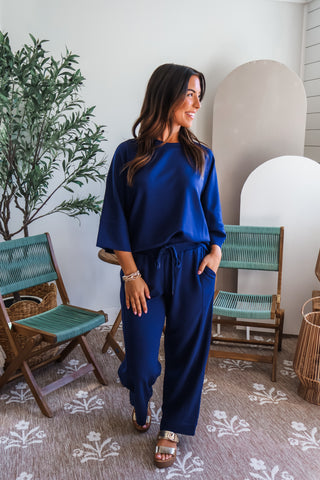 Jet Setter Scuba Pant Set • Navy